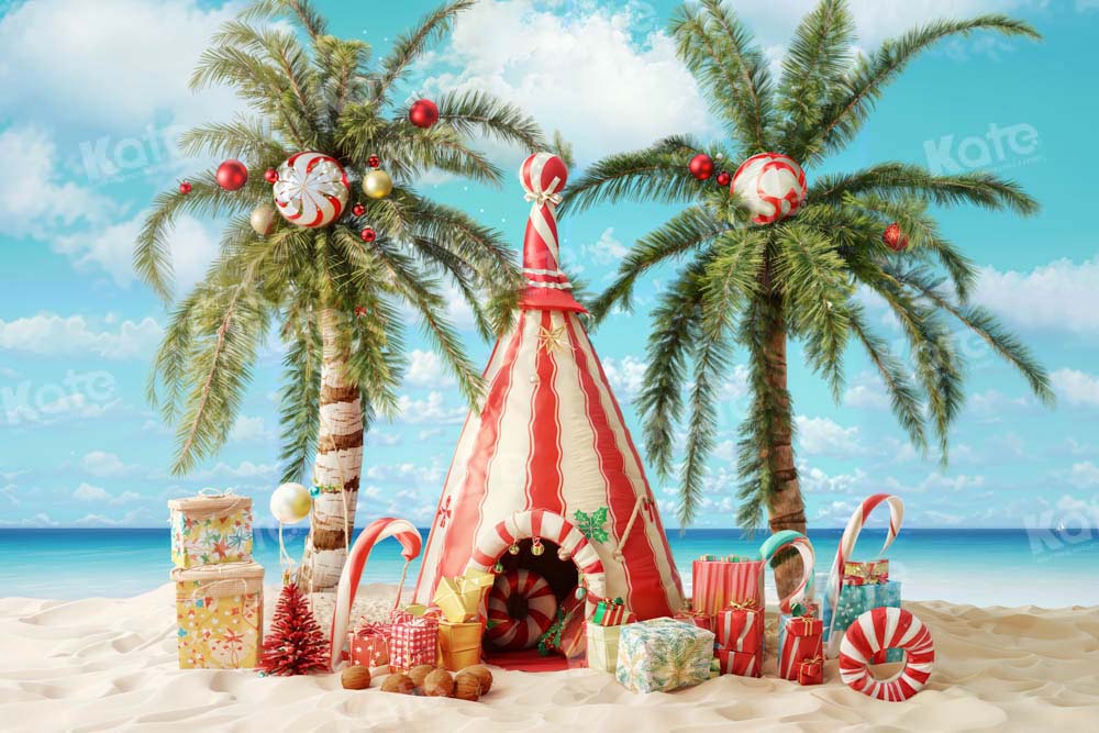 Kate July Christmas Beach Party Backdrop Designed by Emetselch - Kate Backdrop AU
