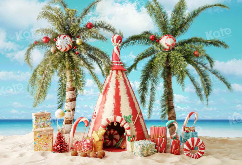 Kate July Christmas Beach Party Backdrop Designed by Emetselch - Kate Backdrop AU
