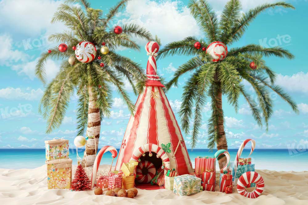 Kate July Christmas Beach Party Backdrop Designed by Emetselch - Kate Backdrop AU