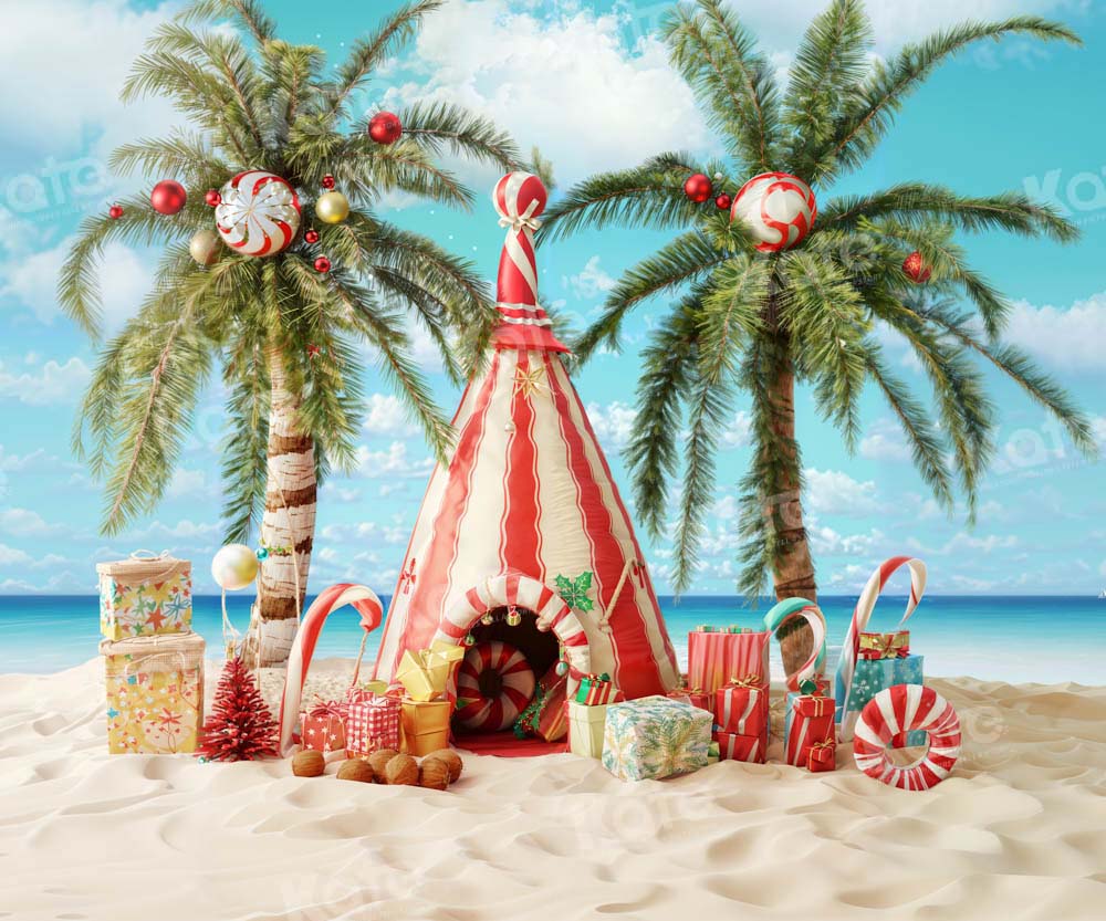 Kate July Christmas Beach Party Backdrop Designed by Emetselch - Kate Backdrop AU
