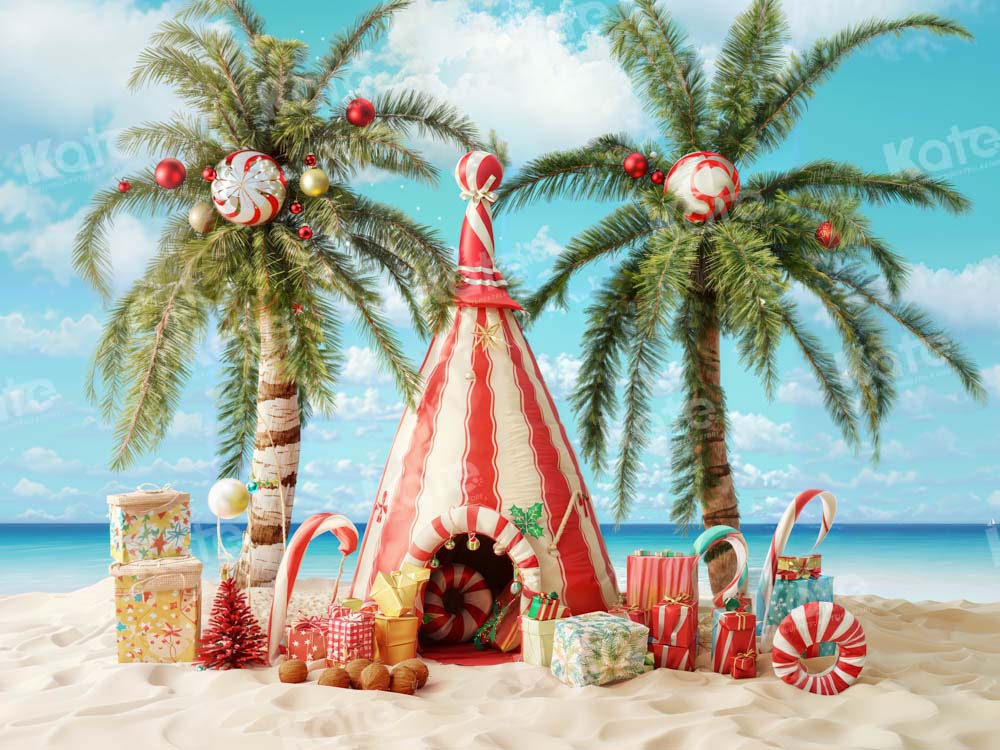 Kate July Christmas Beach Party Backdrop Designed by Emetselch - Kate Backdrop AU