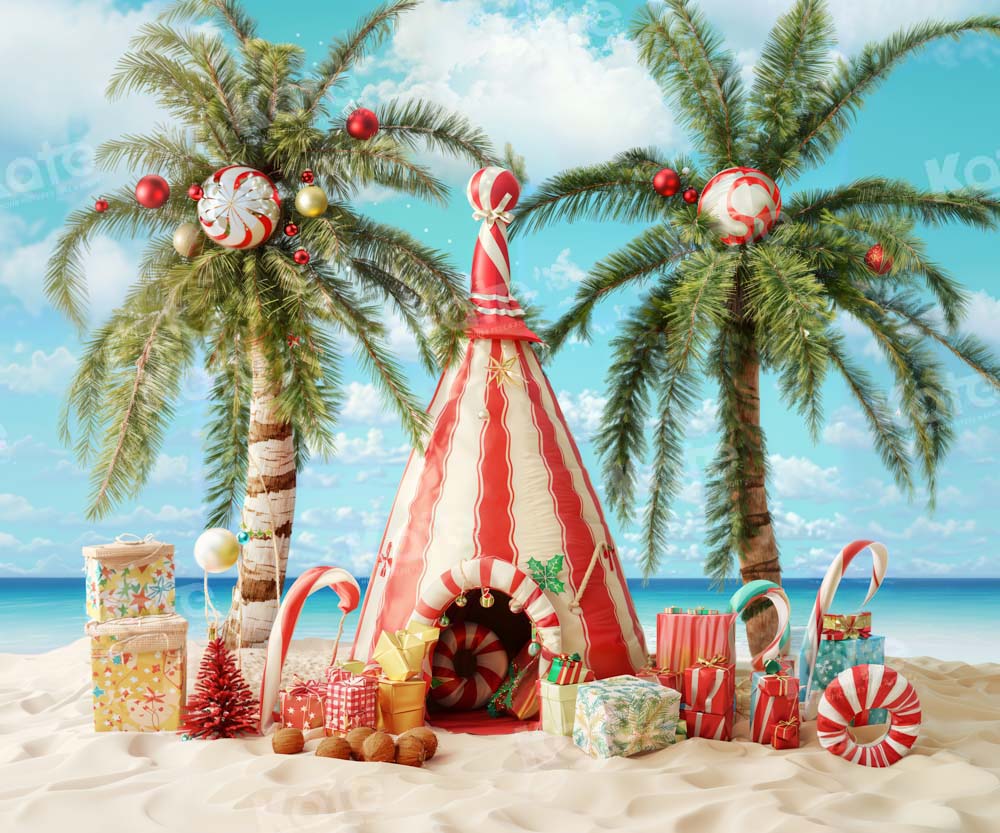 Kate July Christmas Beach Party Backdrop Designed by Emetselch - Kate Backdrop AU