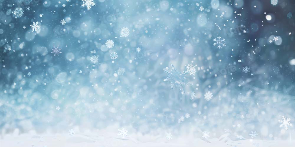 Kate Blue Winter Snowflakes Backdrop Designed by Chain Photography - Kate Backdrop AU