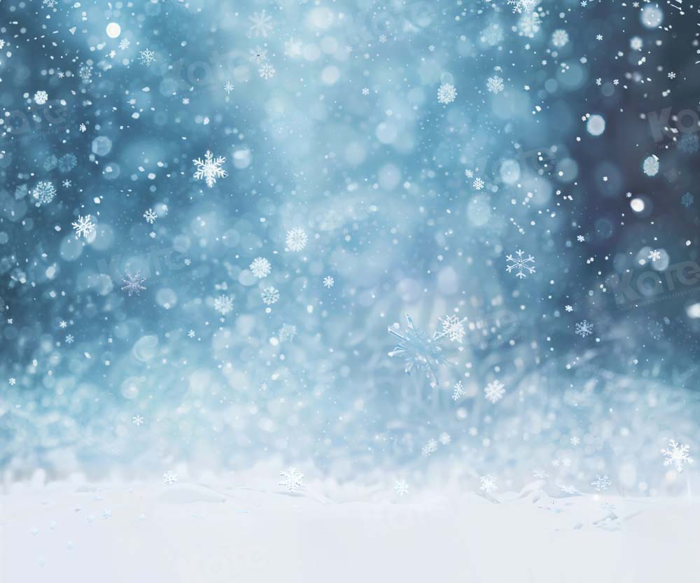 Kate Blue Winter Snowflakes Backdrop Designed by Chain Photography - Kate Backdrop AU