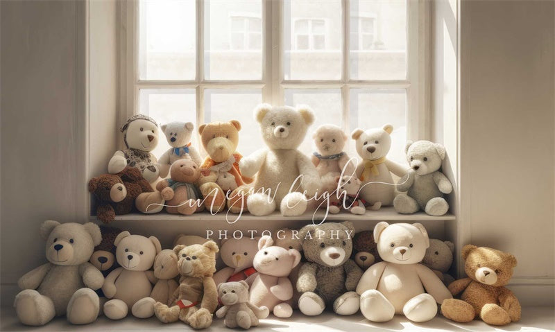 Kate Cream Bear Window Backdrop Designed by Megan Leigh Photography - Kate Backdrop AU