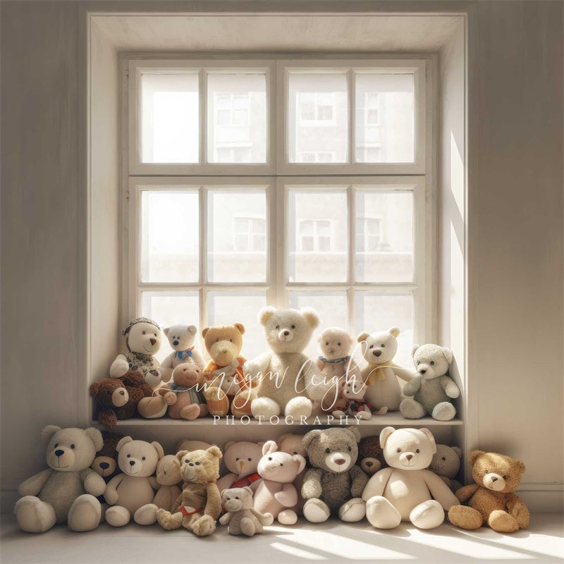 Kate Cream Bear Window Backdrop Designed by Megan Leigh Photography - Kate Backdrop AU