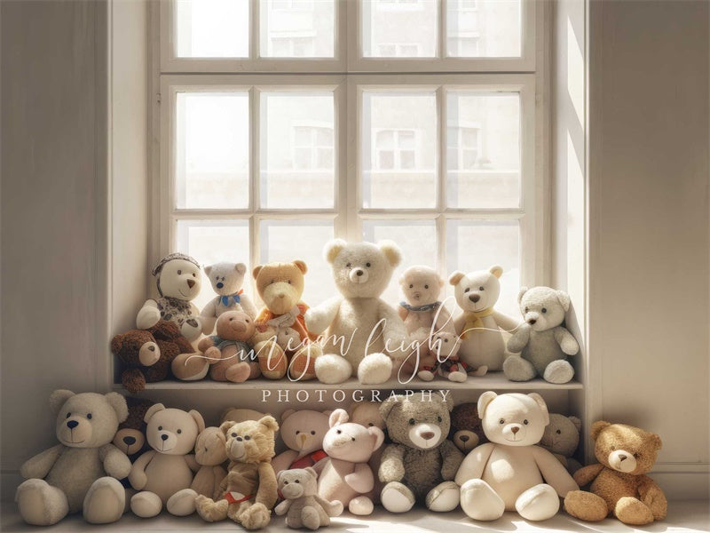 Kate Cream Bear Window Backdrop Designed by Megan Leigh Photography - Kate Backdrop AU