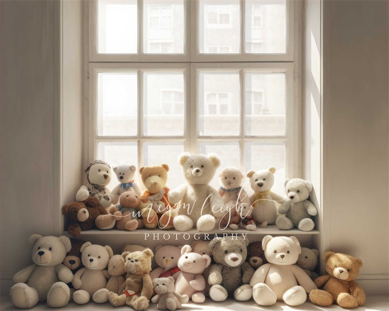 Kate Cream Bear Window Backdrop Designed by Megan Leigh Photography - Kate Backdrop AU