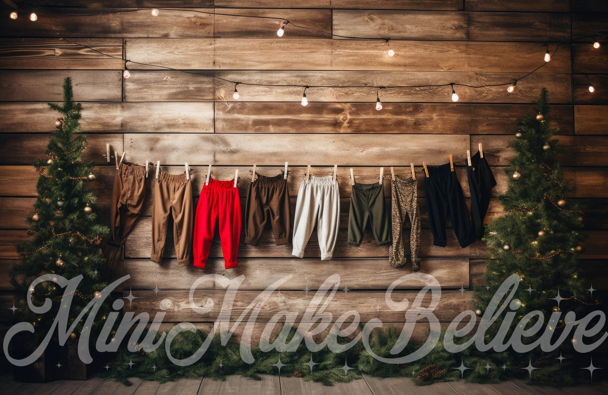 Kate Christmas Winter Boy Vintage Trousers Backdrop Designed by Mini MakeBelieve - Kate Backdrop AU