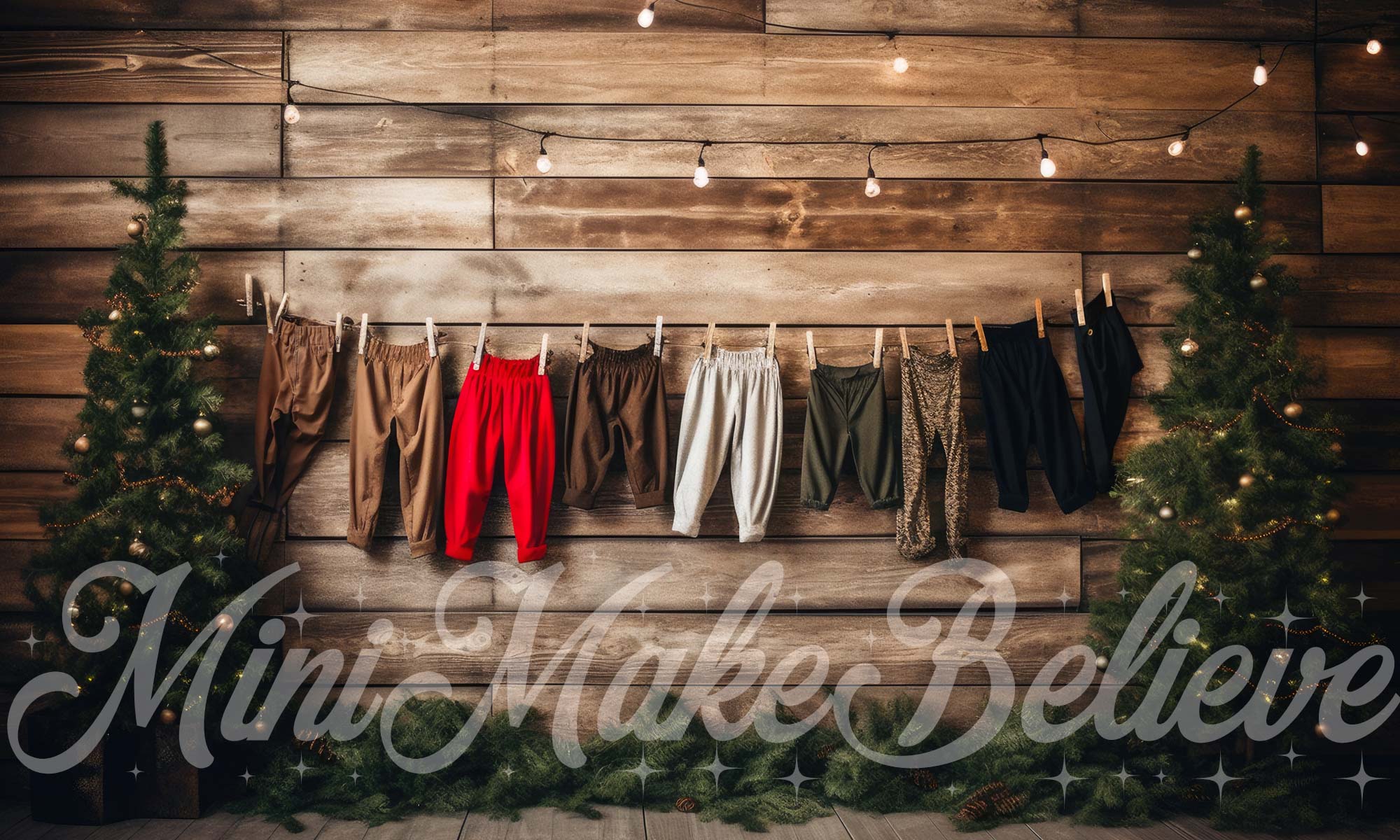 Kate Christmas Winter Boy Vintage Trousers Backdrop Designed by Mini MakeBelieve - Kate Backdrop AU