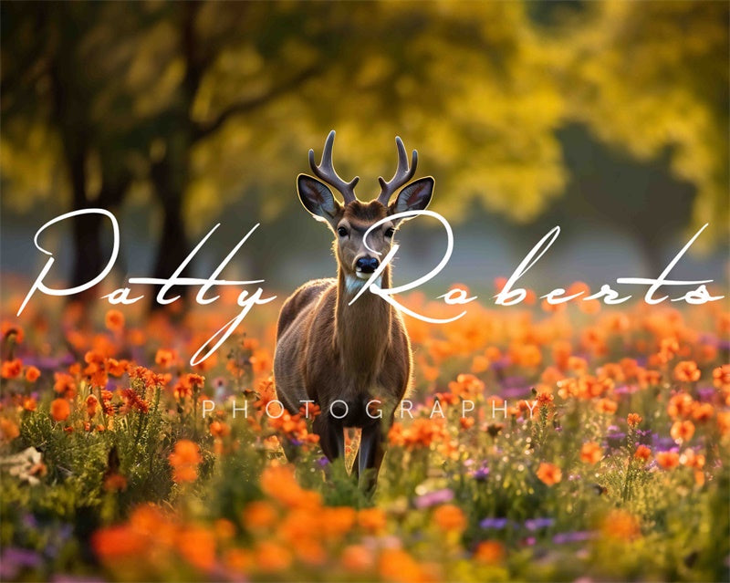 Kate Deer in poppies Backdrop Designed by Patty Robertss - Kate Backdrop AU