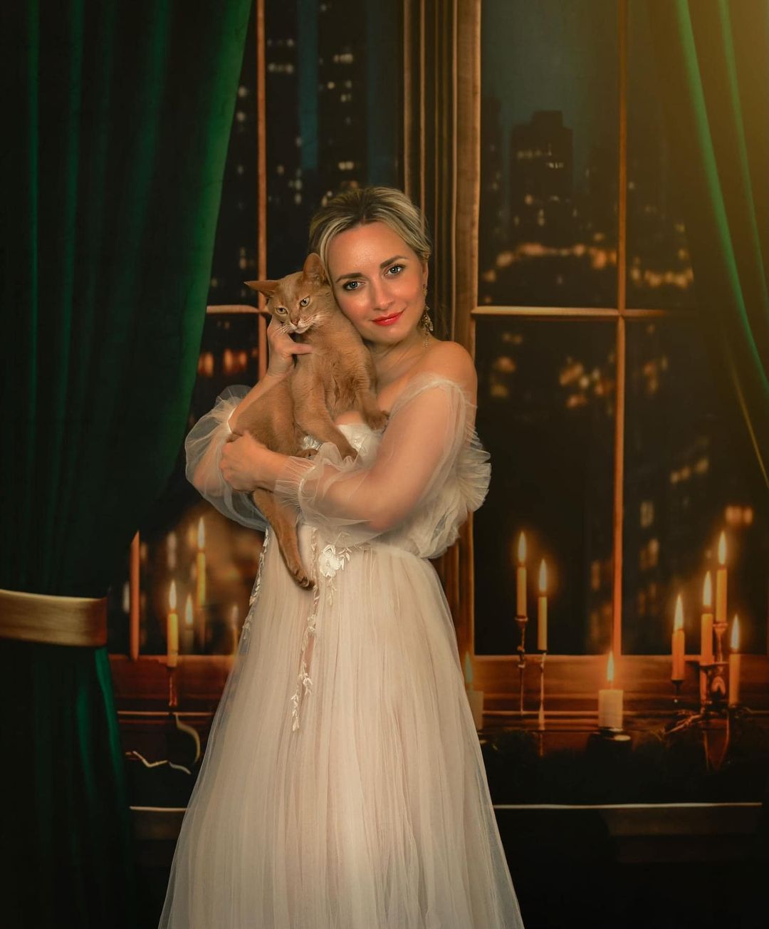 Kate City Night Window Green Backdrop for Photography - Kate Backdrop AU