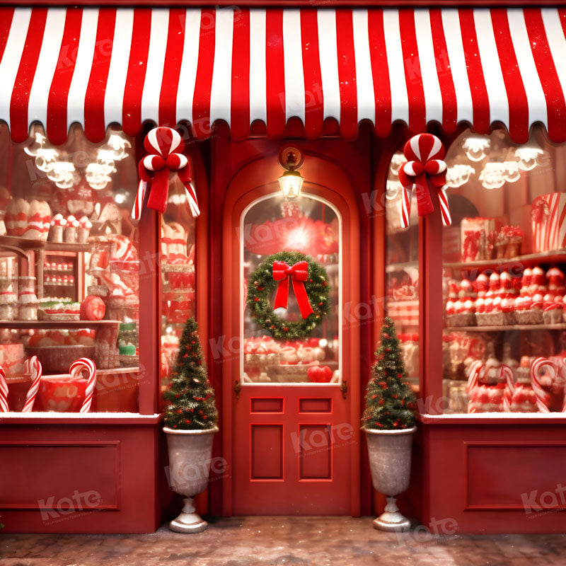 Kate Red Shop Christmas Backdrop for Photography - Kate Backdrop AU