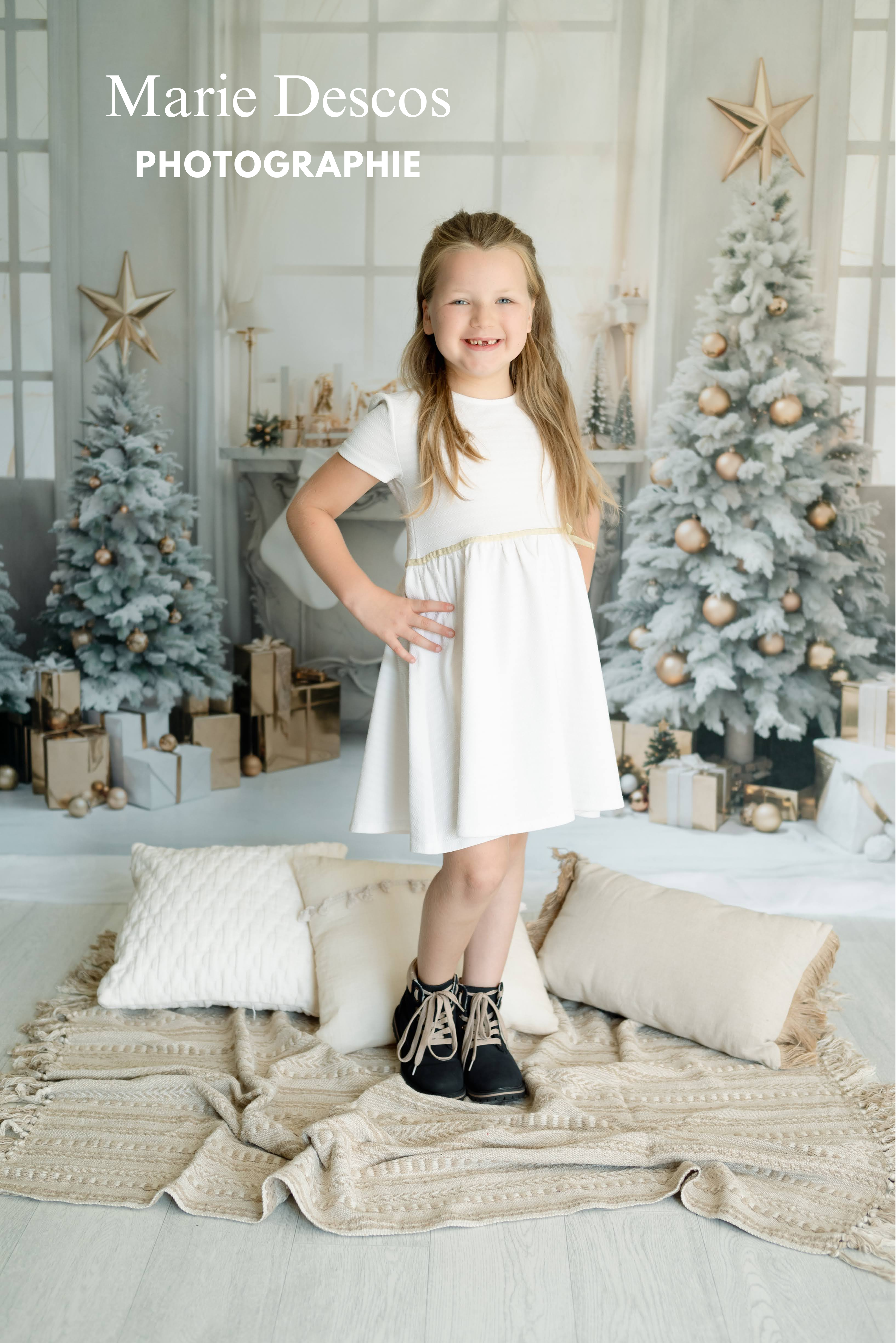 Kate Christmas Tree Gift Backdrop Room Window White Socks Designed by Chain Photography - Kate Backdrop AU
