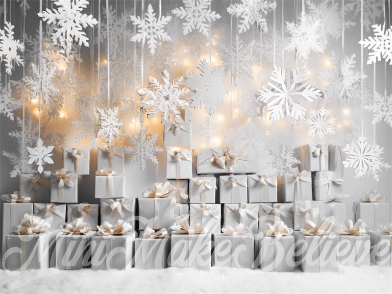 Kate Paper Snowflakes Wrapped Gifts Backdrop Designed by Mini MakeBelieve - Kate Backdrop AU