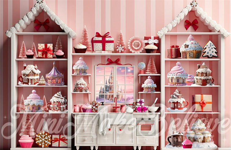 Kate Pink Cupcake Cocoa Kitchen Backdrop Designed by Mini MakeBelieve - Kate Backdrop AU