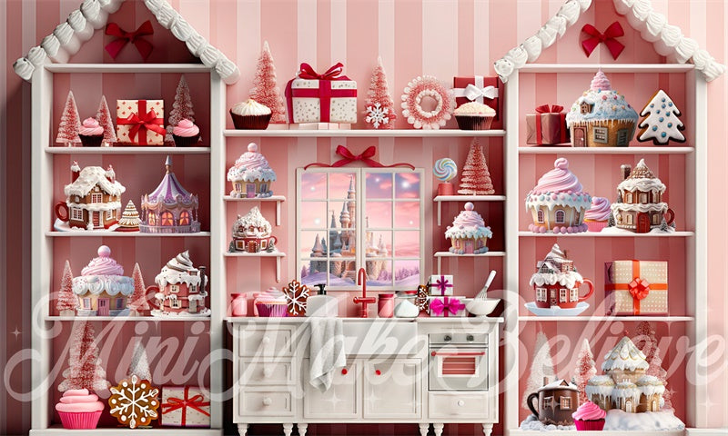 Kate Pink Cupcake Cocoa Kitchen Backdrop Designed by Mini MakeBelieve - Kate Backdrop AU