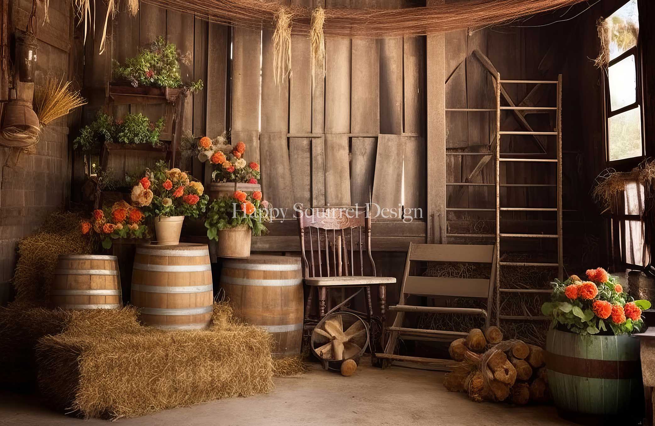 Kate Barn House Backdrop Designed by Happy Squirrel Design - Kate Backdrop AU