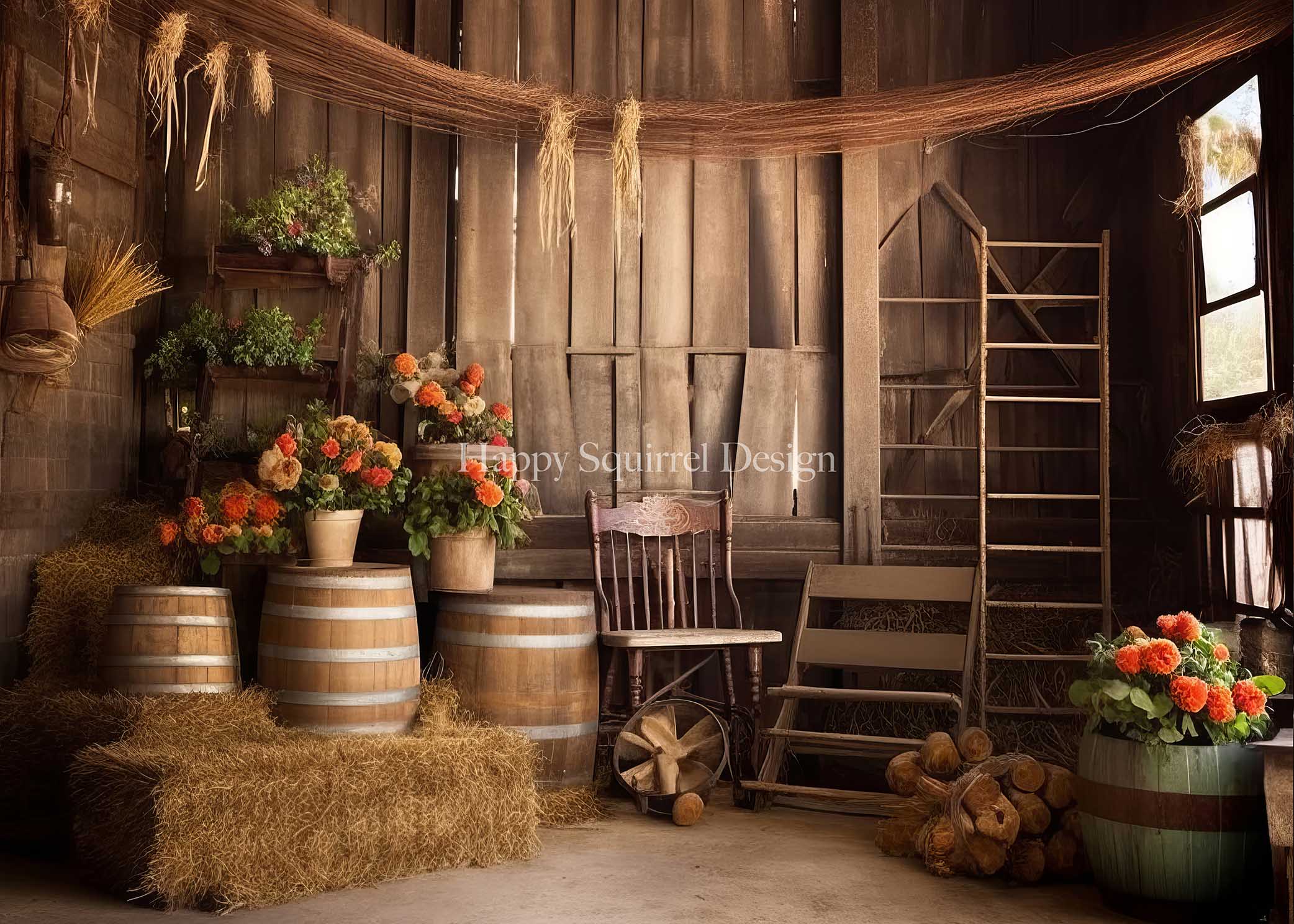 Kate Barn House Backdrop Designed by Happy Squirrel Design - Kate Backdrop AU