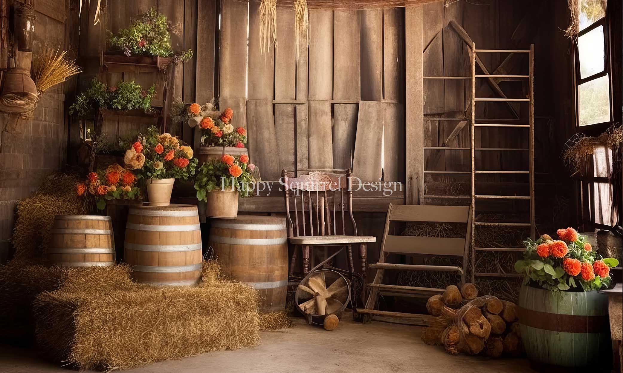Kate Barn House Backdrop Designed by Happy Squirrel Design - Kate Backdrop AU
