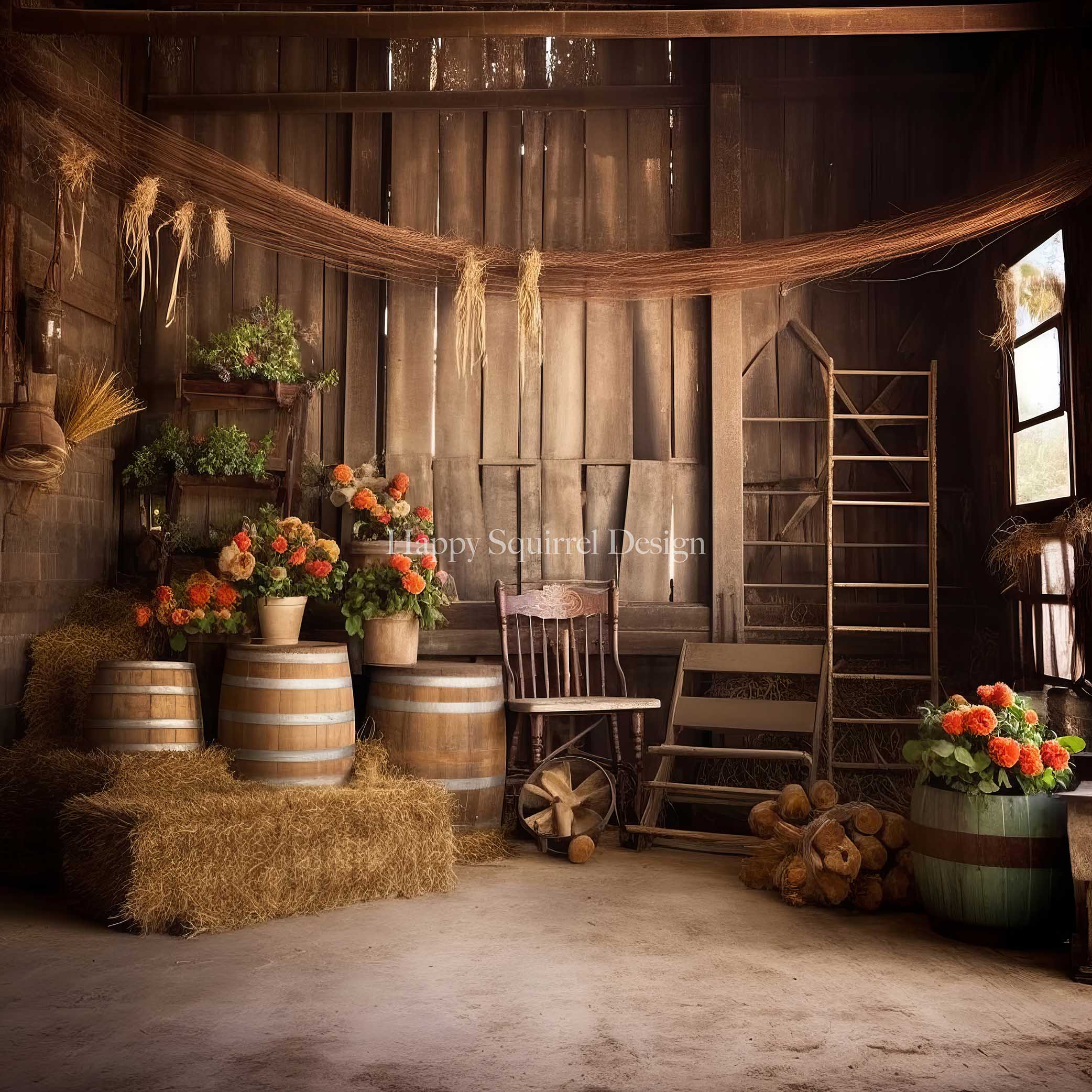 Kate Barn House Backdrop Designed by Happy Squirrel Design - Kate Backdrop AU
