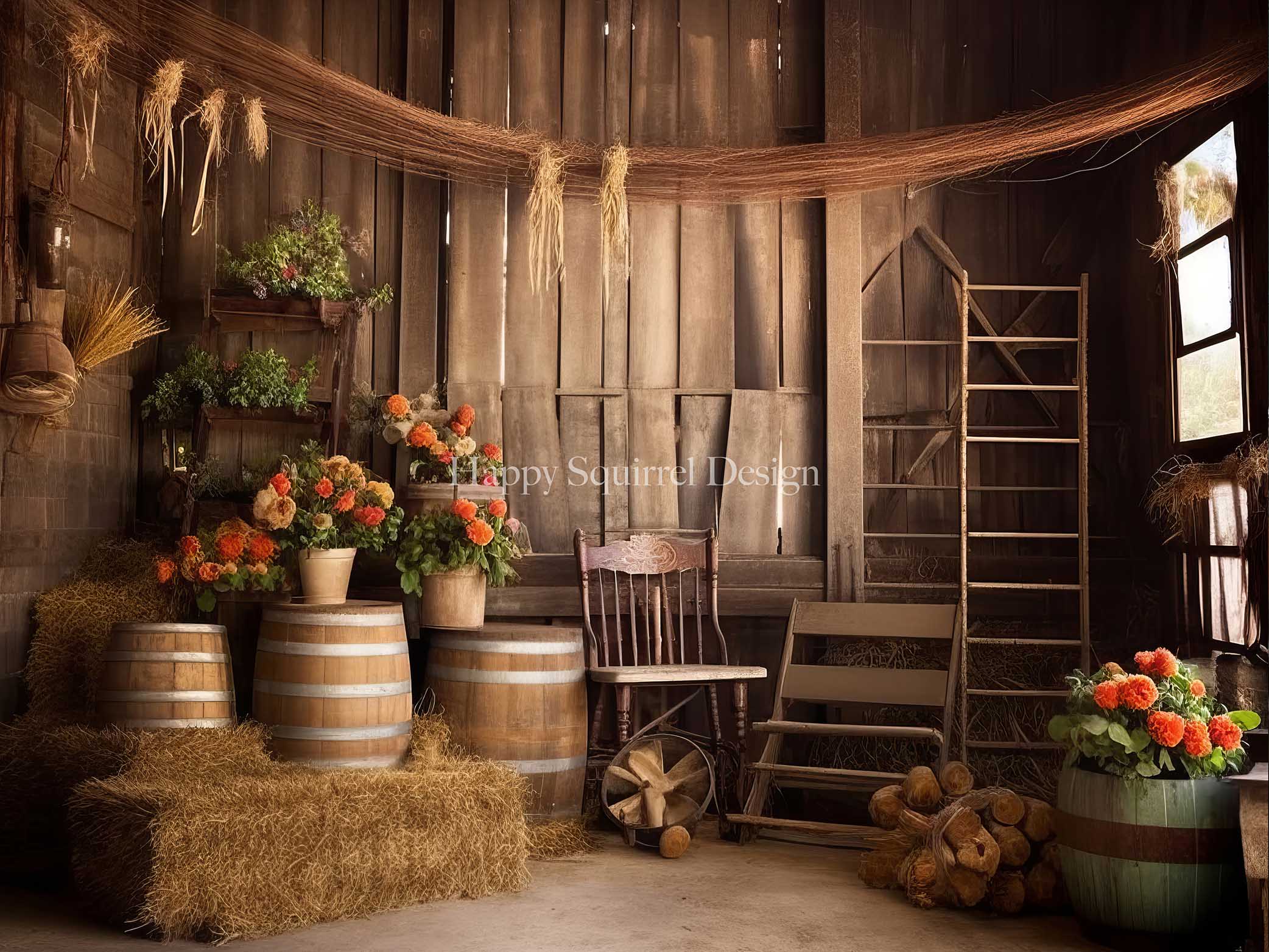 Kate Barn House Backdrop Designed by Happy Squirrel Design - Kate Backdrop AU