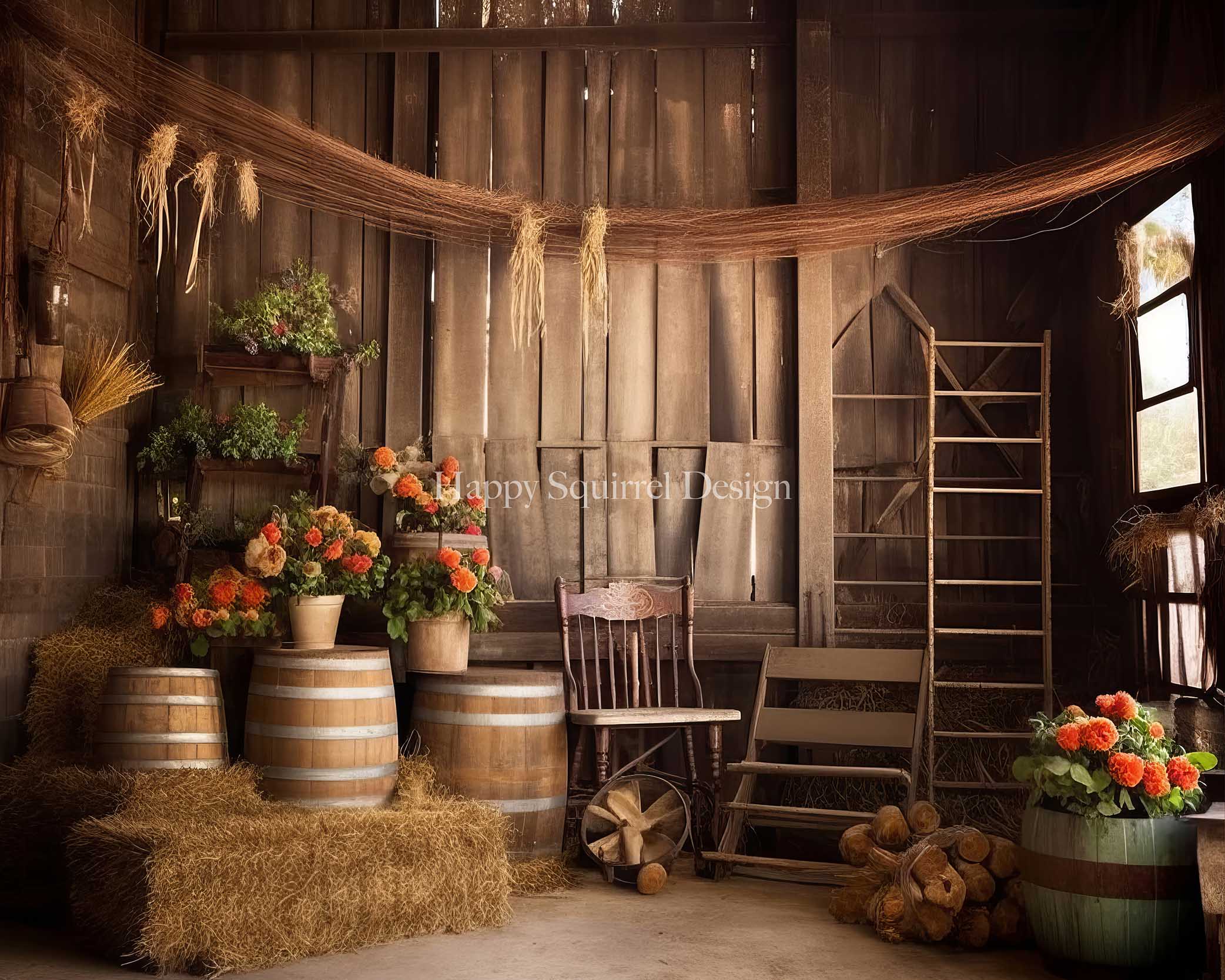 Kate Barn House Backdrop Designed by Happy Squirrel Design - Kate Backdrop AU