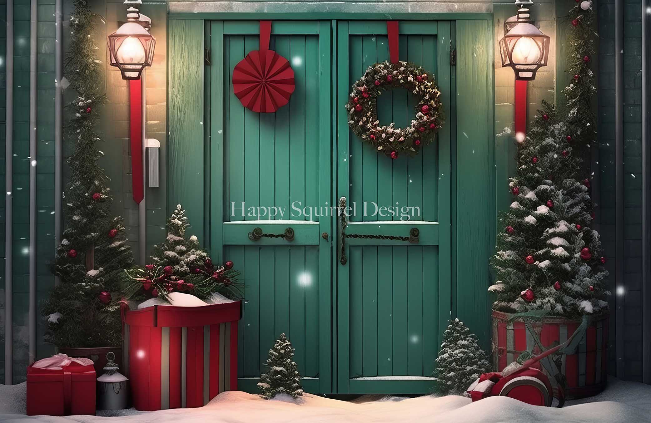 Kate Green Holiday Door Designed by Happy Squirrel Design - Kate Backdrop AU