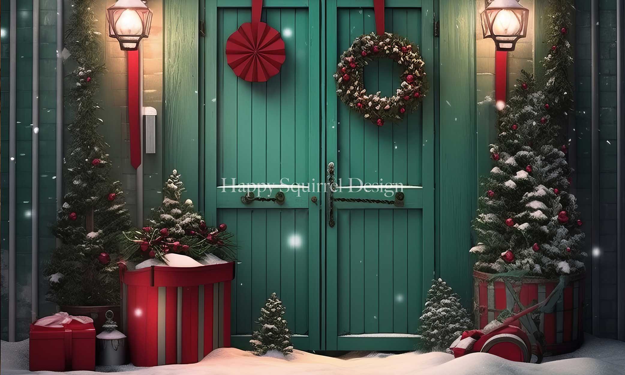Kate Green Holiday Door Designed by Happy Squirrel Design - Kate Backdrop AU