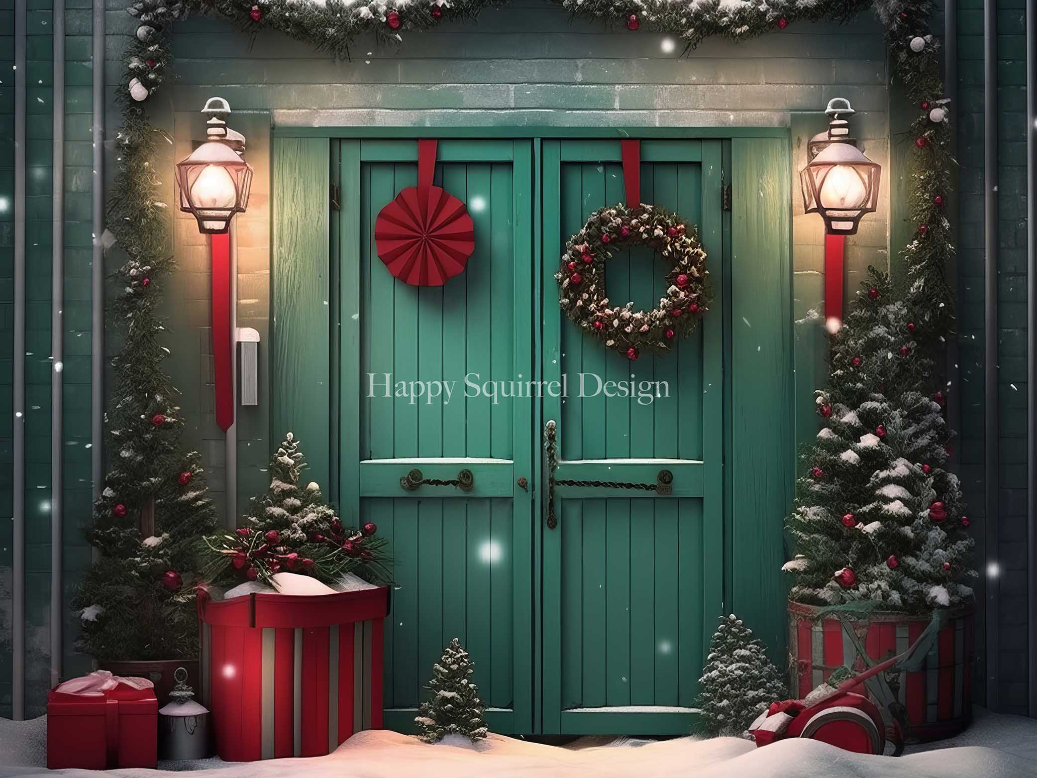 Kate Green Holiday Door Designed by Happy Squirrel Design - Kate Backdrop AU