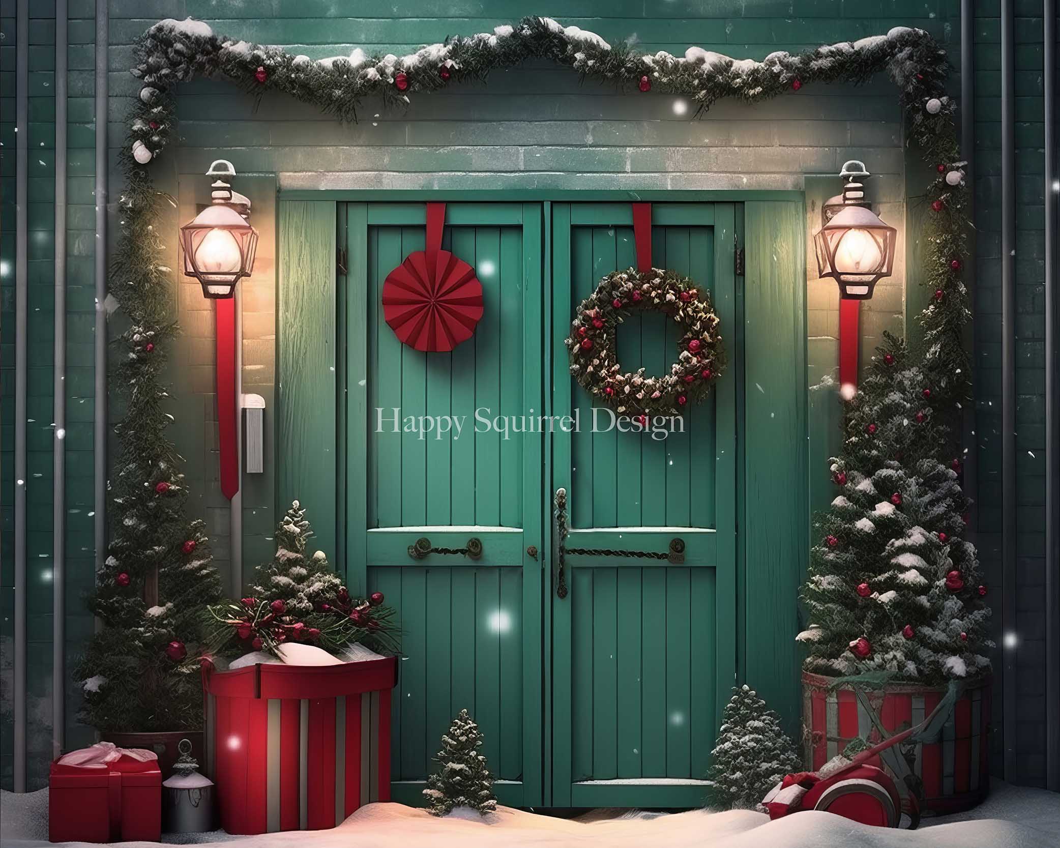Kate Green Holiday Door Designed by Happy Squirrel Design - Kate Backdrop AU