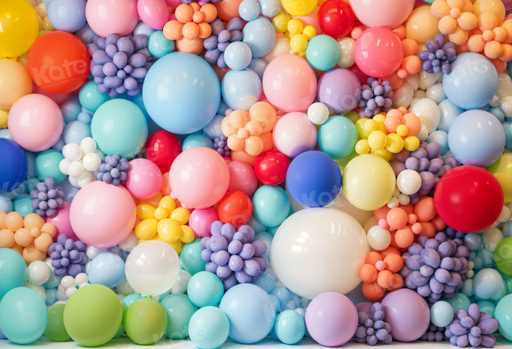 Kate Colorful Balloon Cake Smash Backdrop Designed by Chain Photography - Kate Backdrop AU