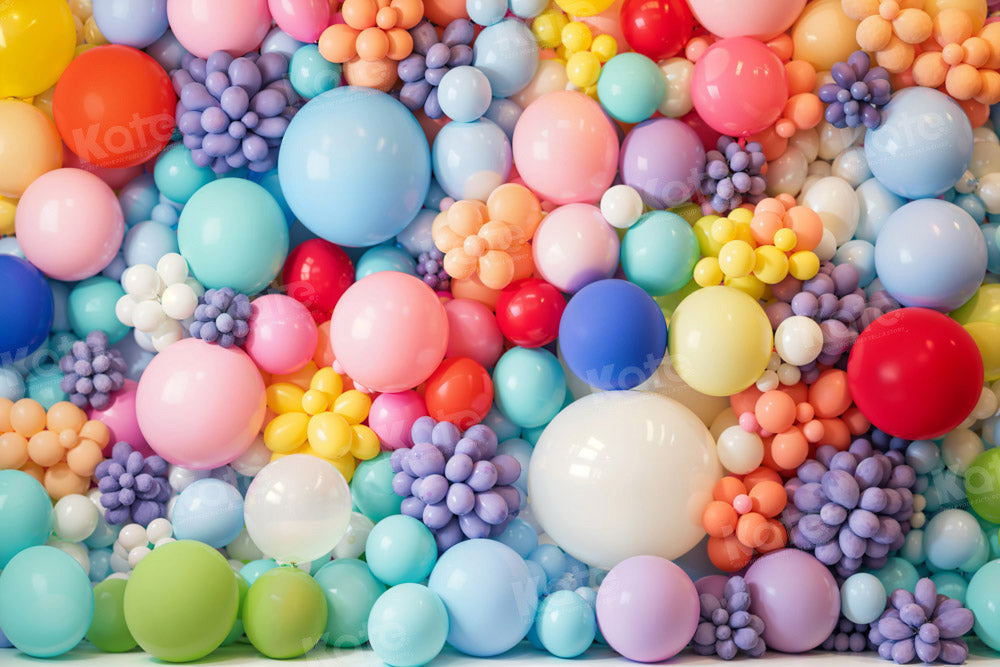 Kate Colorful Balloon Cake Smash Backdrop Designed by Chain Photography - Kate Backdrop AU