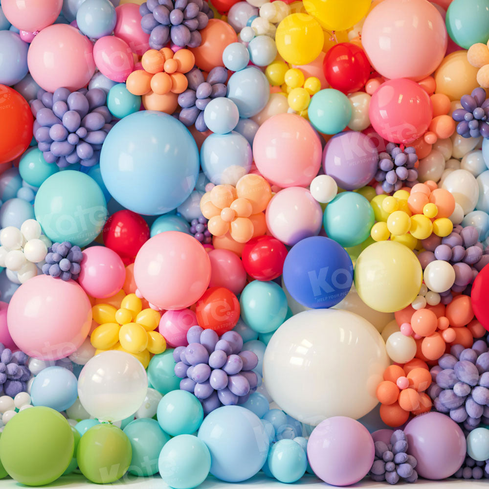 Kate Colorful Balloon Cake Smash Backdrop Designed by Chain Photography - Kate Backdrop AU