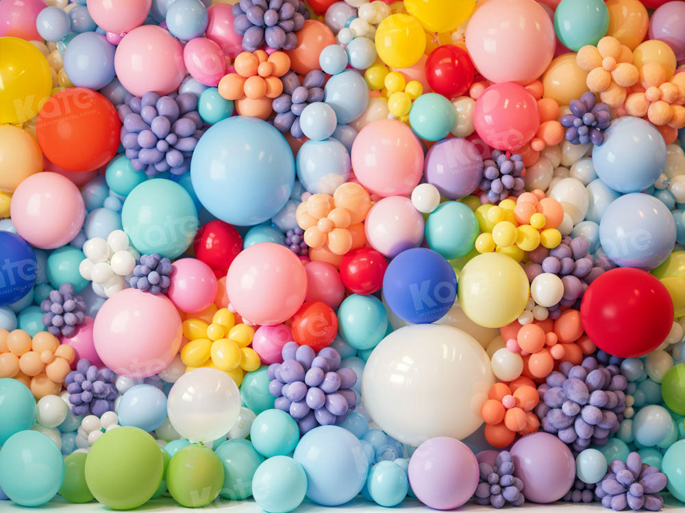 Kate Colorful Balloon Cake Smash Backdrop Designed by Chain Photography - Kate Backdrop AU
