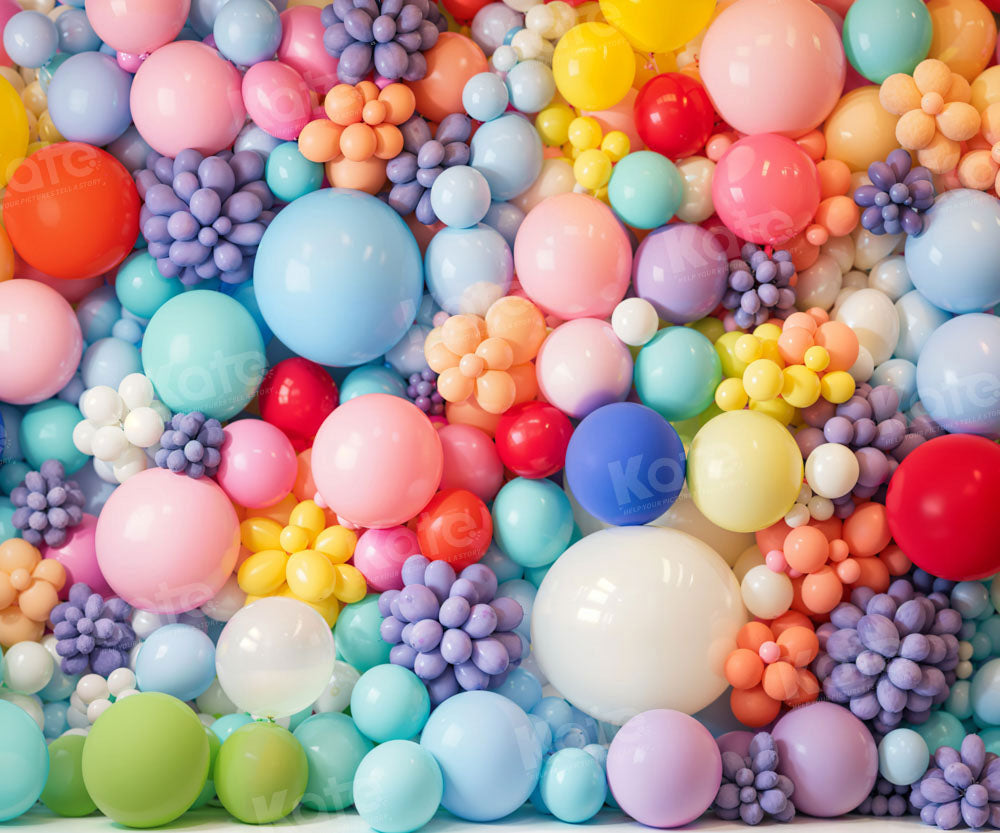 Kate Colorful Balloon Cake Smash Backdrop Designed by Chain Photography - Kate Backdrop AU