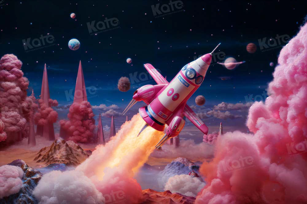 Kate Planet Night Launch Rocket Backdrop Designed by Chain Photography - Kate Backdrop AU