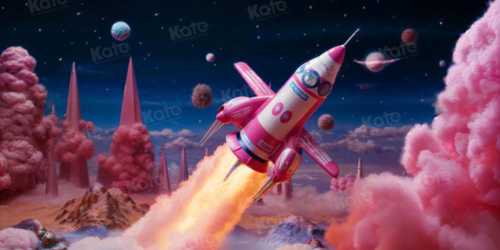 Kate Planet Night Launch Rocket Backdrop Designed by Chain Photography - Kate Backdrop AU