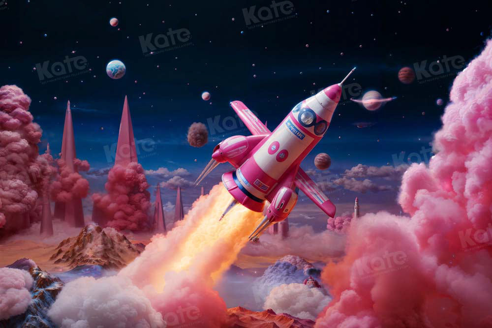 Kate Planet Night Launch Rocket Backdrop Designed by Chain Photography - Kate Backdrop AU