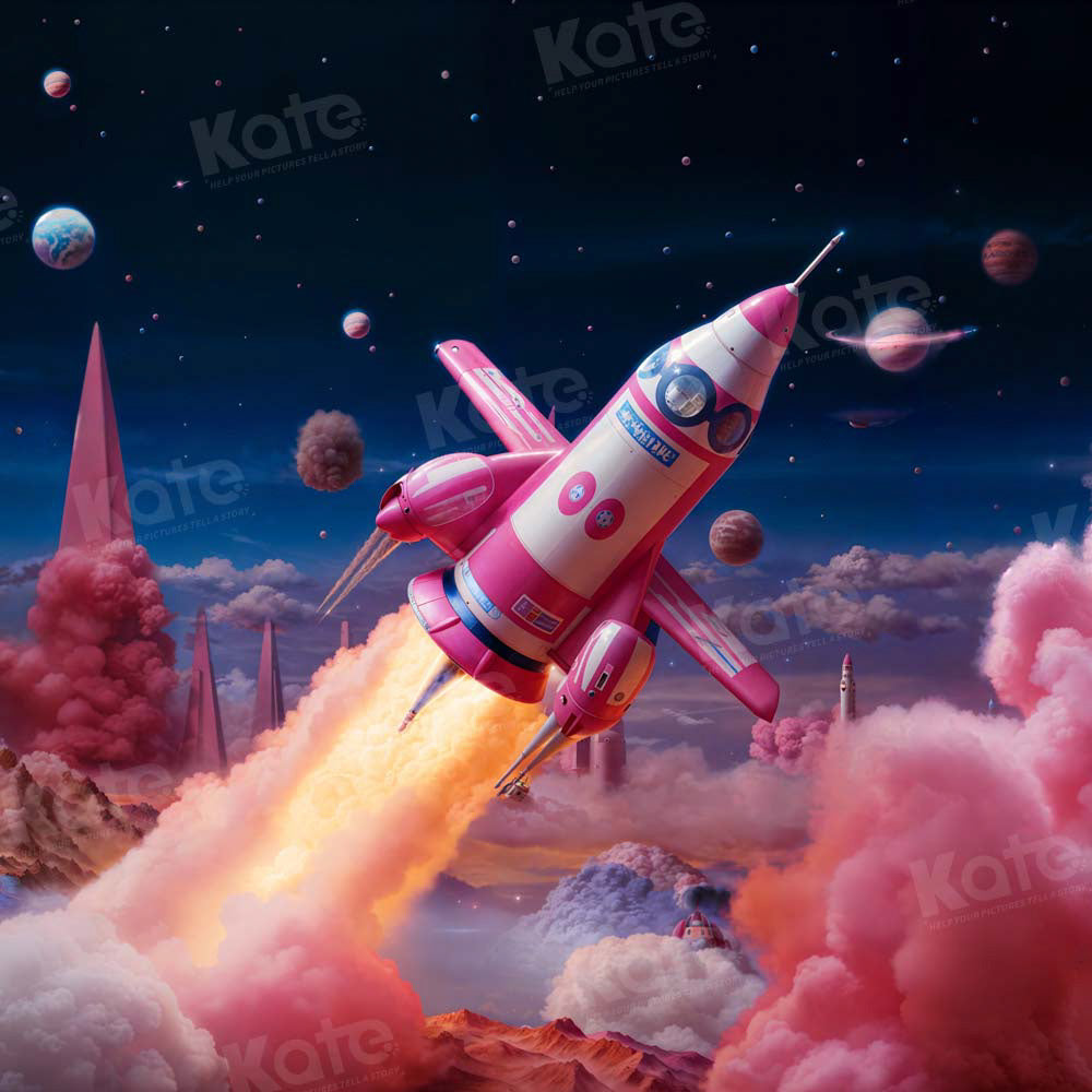 Kate Planet Night Launch Rocket Backdrop Designed by Chain Photography - Kate Backdrop AU