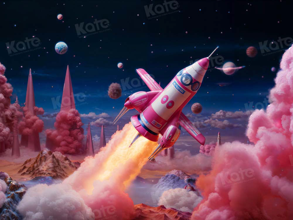 Kate Planet Night Launch Rocket Backdrop Designed by Chain Photography - Kate Backdrop AU