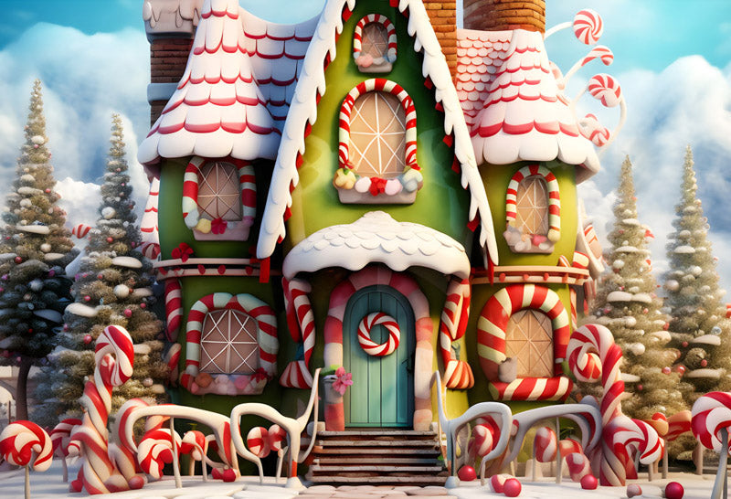 Kate Christmas Amazing House Backdrop for Photography - Kate Backdrop AU