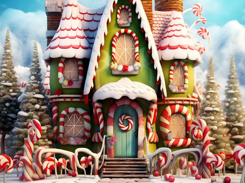 Kate Christmas Amazing House Backdrop for Photography - Kate Backdrop AU