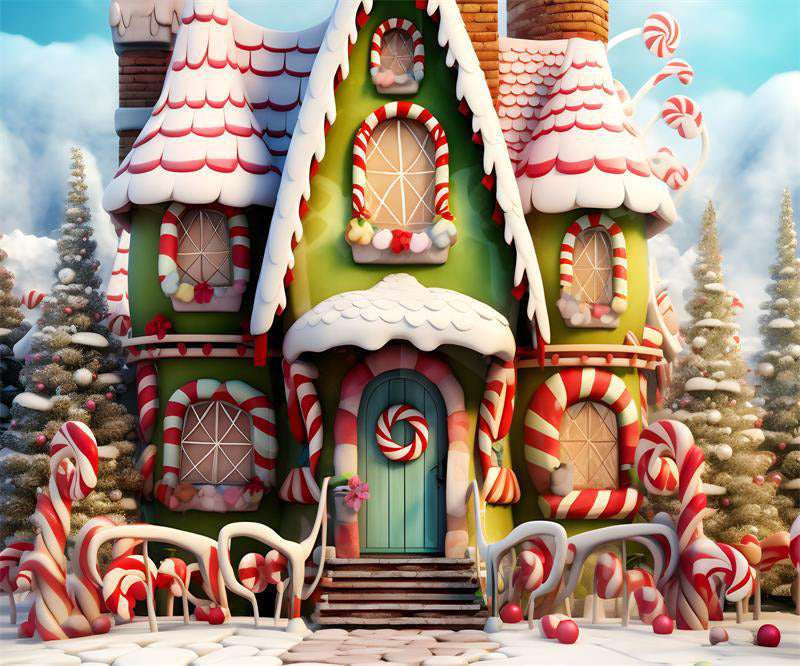 Kate Christmas Amazing House Backdrop for Photography - Kate Backdrop AU