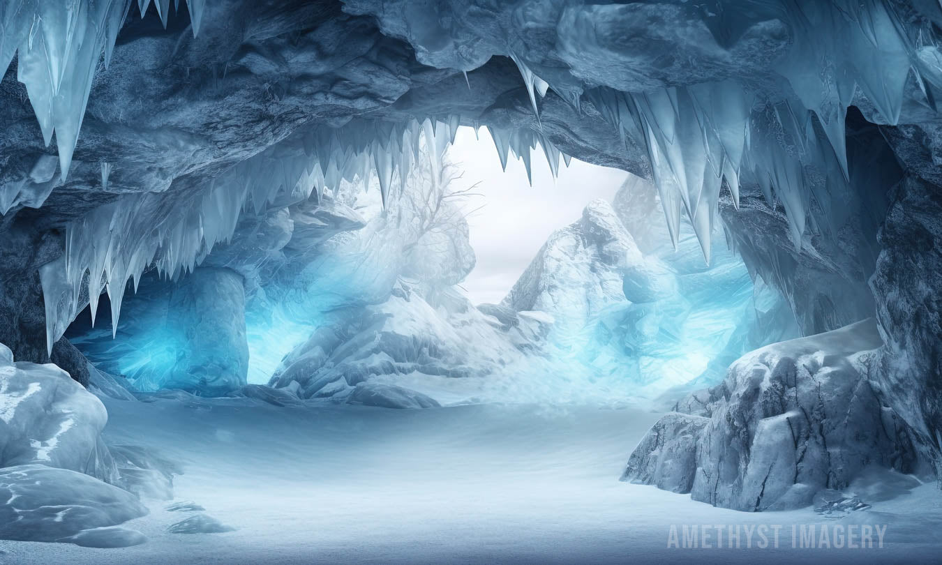 Kate Frozen Ice Cave Backdrop Designed by Angela Marie Photography - Kate Backdrop AU