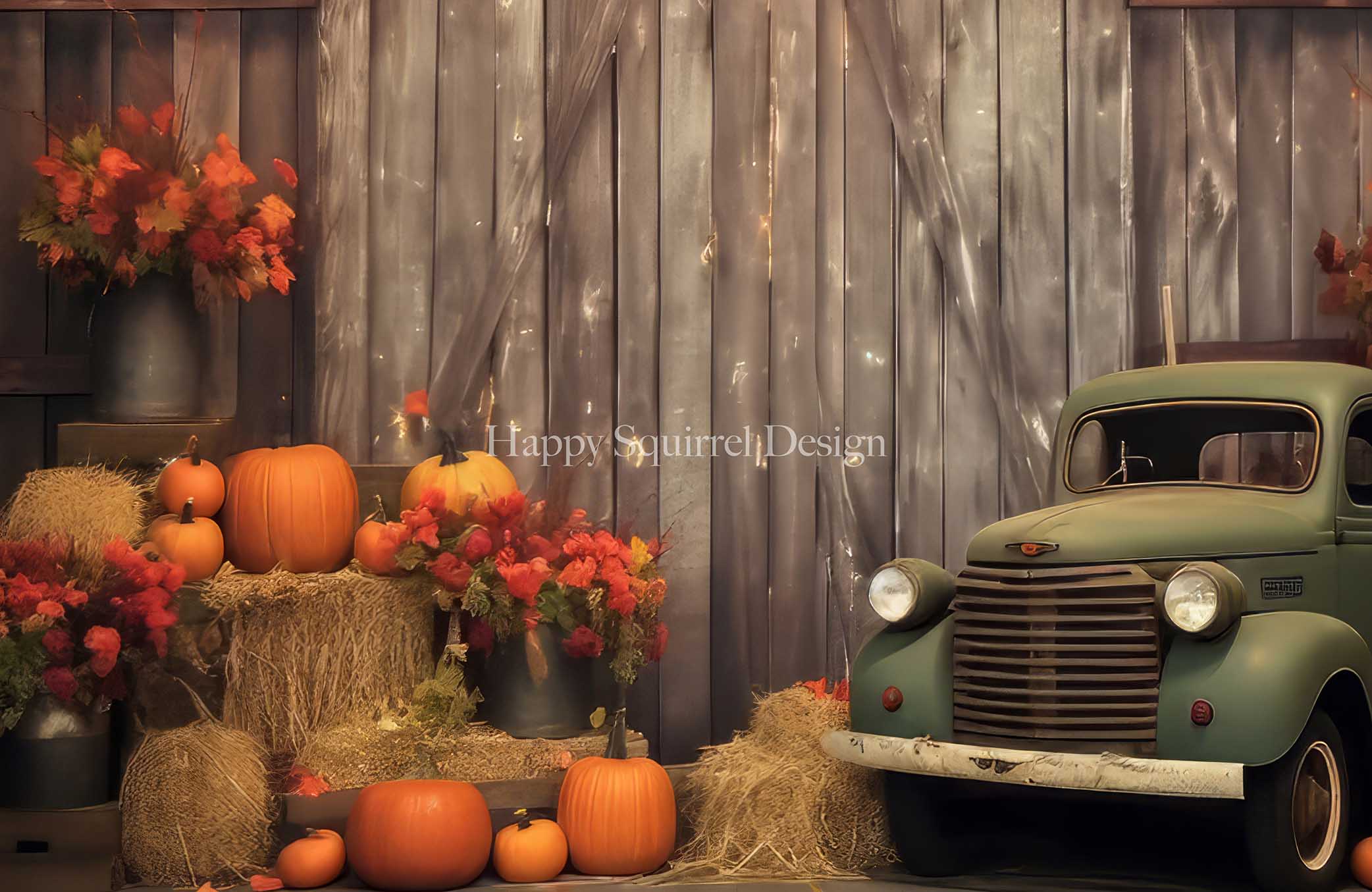 Kate Fall Farm Door Backdrop Designed by Happy Squirrel Design - Kate Backdrop AU