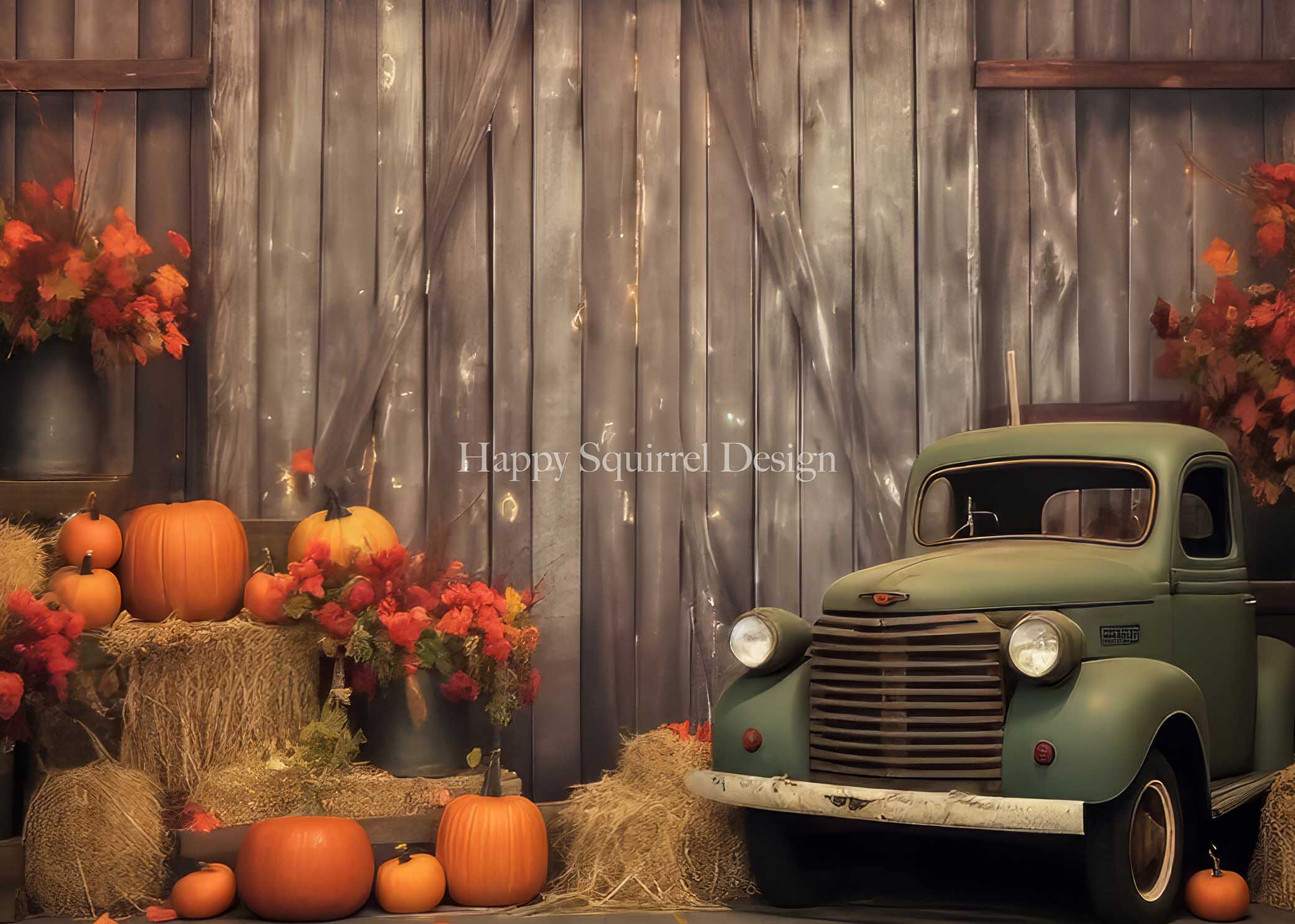 Kate Fall Farm Door Backdrop Designed by Happy Squirrel Design - Kate Backdrop AU