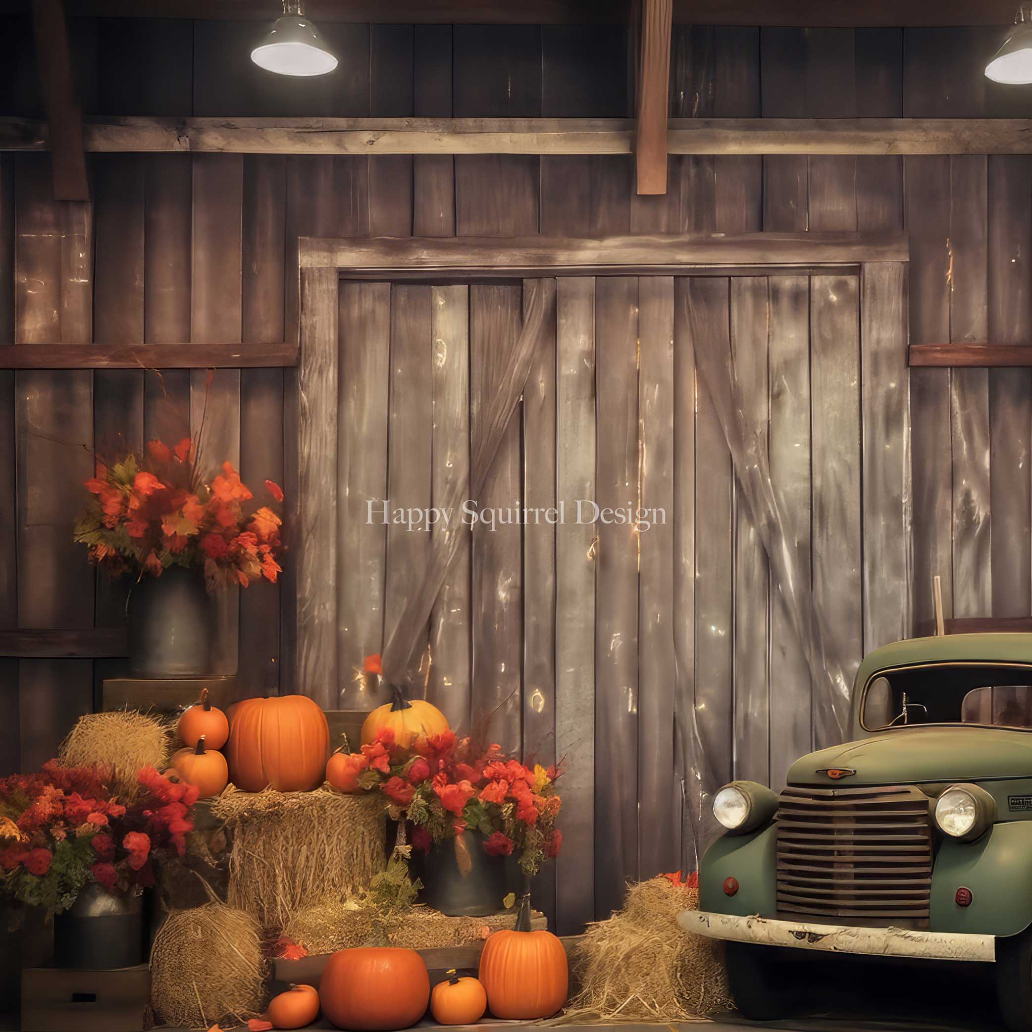 Kate Fall Farm Door Backdrop Designed by Happy Squirrel Design - Kate Backdrop AU