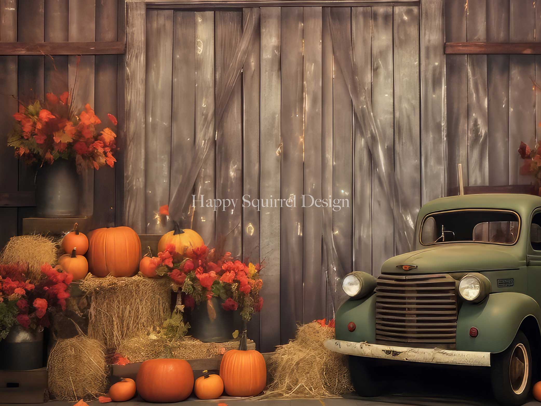 Kate Fall Farm Door Backdrop Designed by Happy Squirrel Design - Kate Backdrop AU