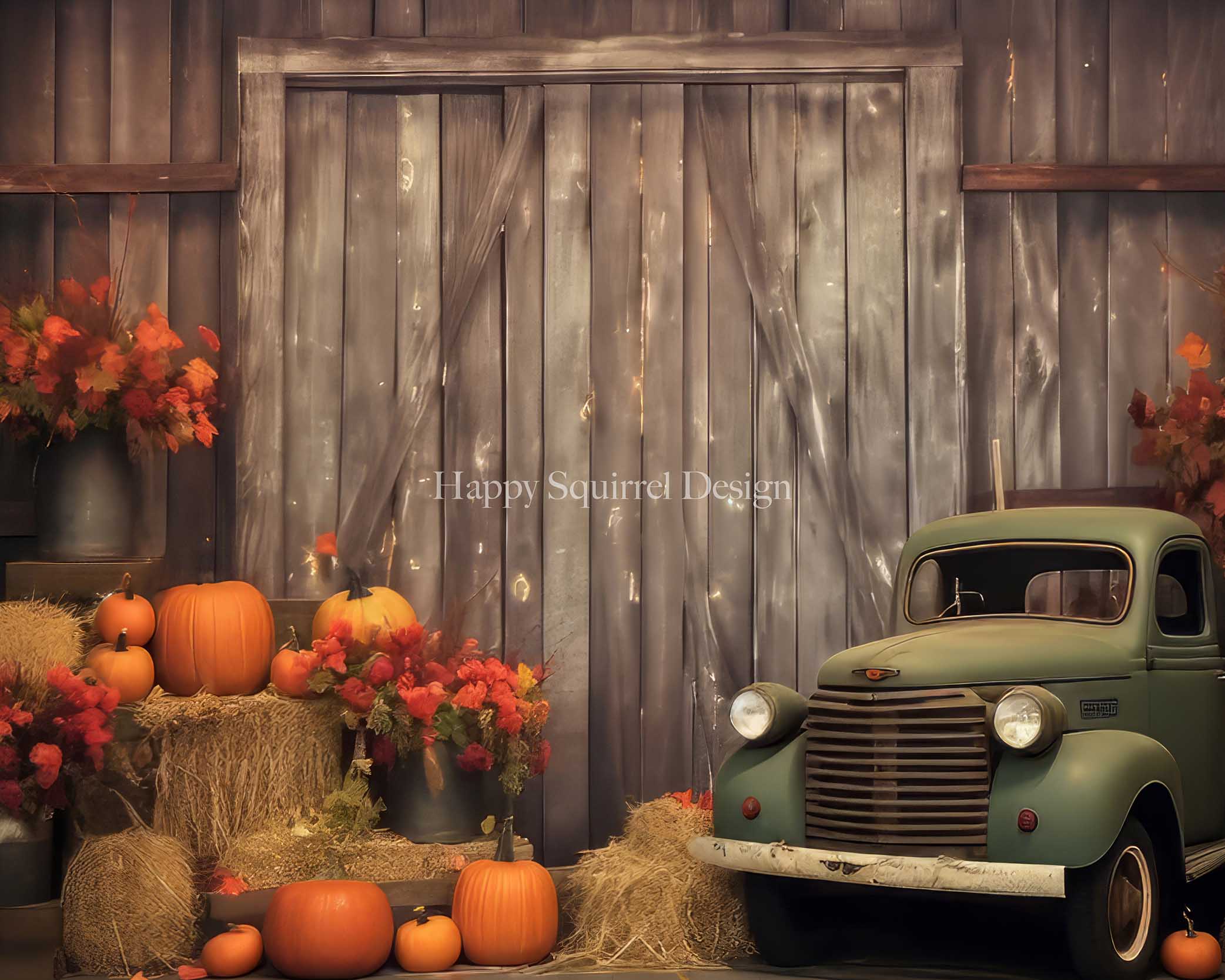 Kate Fall Farm Door Backdrop Designed by Happy Squirrel Design - Kate Backdrop AU